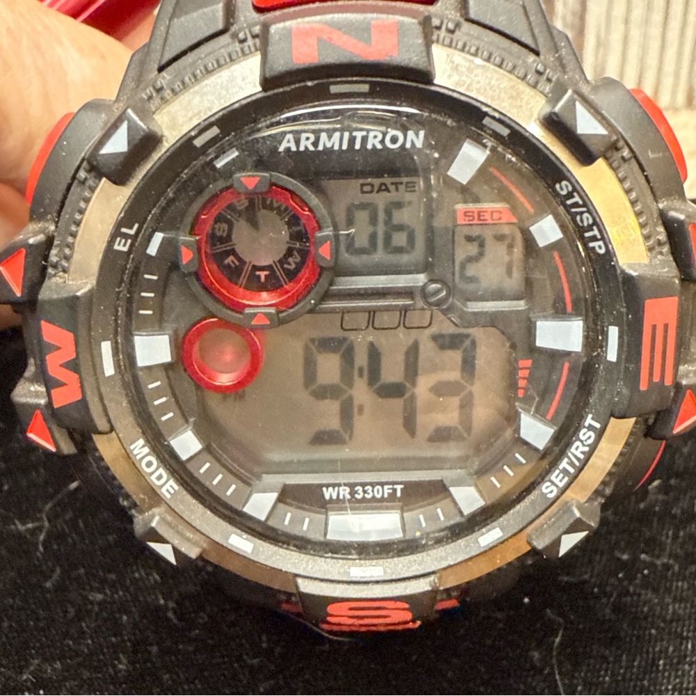 Armitron Black and Red Digital Sports Watch
